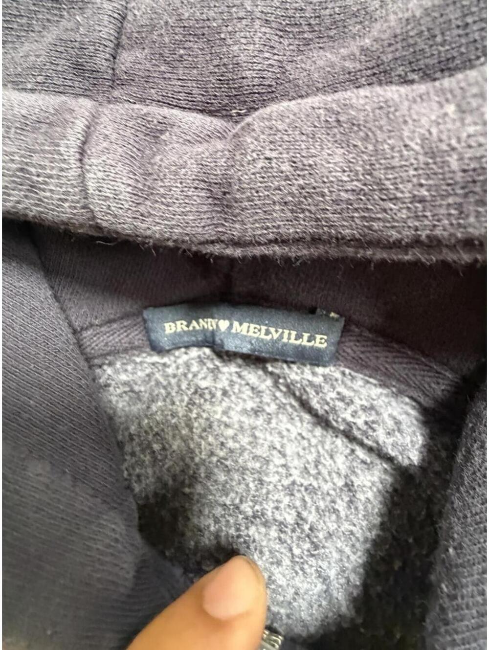 Brandy Melville Dark Gray Full Zip Hoodie Fleece Women's Long Sleeve - Picture 2 of 5